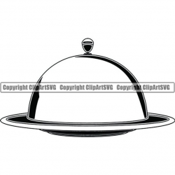 Catering Plate Cover #1 Plate Catering Dish Cover Food Metal Tray Dinner  Gourmet Service Waiter .SVG .PNG Clipart Vector Cricut Cut Cutting