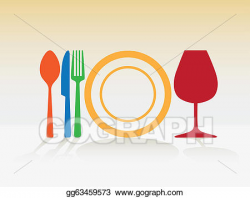 Clipart - Dishes symbol for spoon knife plate fork and glass ...