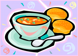 Vegetable Soup with Buns - Vector Image