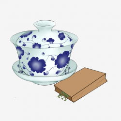 Cartoon Tea Drinking Tea Hand Painted, Tea, Plate, Dishes ...