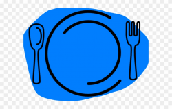 Plate Clipart Blue Plate - Plate With Fork And Knife Clipart ...