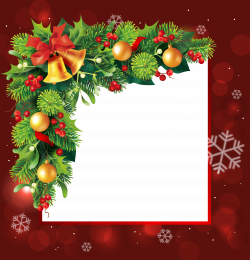 Red Christmas Transparent PNG Border Frame | Grafika, ramki i tła ...