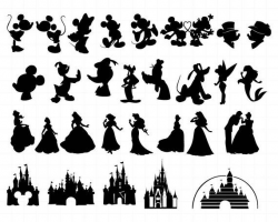 INSTANT DOWNLOAD - Disney Princess Silhouette, Disney ...
