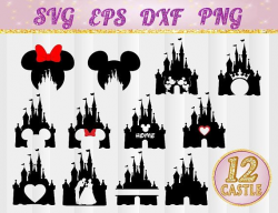 Disney Castle SVG, Heart, Head Mickey Mouse, Cinderella ...