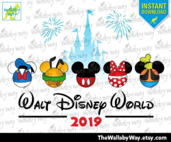 2019 Walt Disney World Fab 5 Castle Printable Iron On Transfer or Use as  Clip Art • DIY Disney Shirts Family Mickey Heads WDW Minnie Goofy