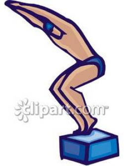 A Man Preparing To Dive Into a Pool Royalty Free Clipart Picture