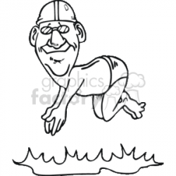 funny swimmer diving clipart. Royalty-free clipart # 168206