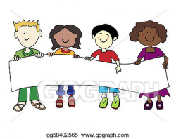 Stock Illustration - Ethnic diversity kids and banner ...