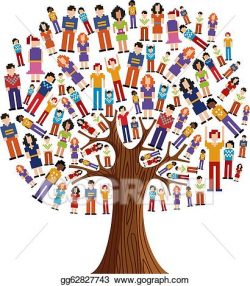 EPS Illustration - Diversity pixel human tree. Vector ...