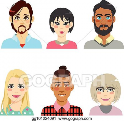 Vector Stock - Diversity avatar people. Clipart Illustration ...