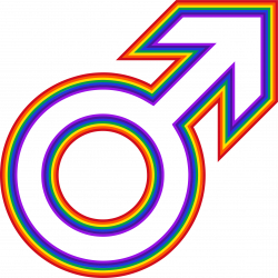Clipart - Rainbow Male Symbol