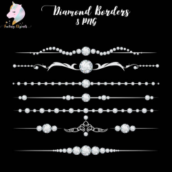 Diamond borders, diamonds dividers, border clipart set ...