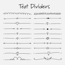 Set Of Text Dividers Calligraphic Elements, Dividers Clipart ...