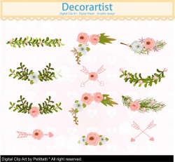 Flowers corner clipart, pink floral border clipart,.flowers Text divider  clipart, wedding clipart,INSTANT Download