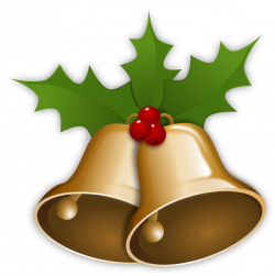 Clipart Christmas Bells Holly - Clipart Vector Illustration •