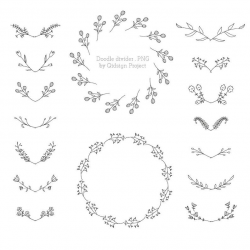 Doodle Divider Clipart Hand Drawn Divider Hand Drawn Laurel Doodle Foliage  Foliage Frame Commercial Use