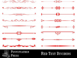 Red Decorative Text Dividers Valentine Christmas Clipart ...