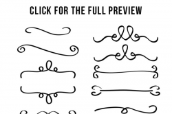 20 Simple Flourish Dividers, Wedding Clipart, Border Clipart ...