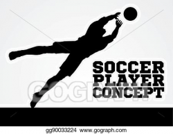 Vector Stock - Diving goal keeper silhouette soccer player ...