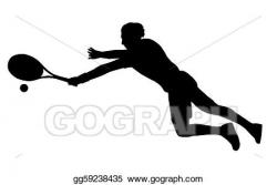 EPS Illustration - Tennis player diving. Vector Clipart ...
