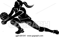 EPS Illustration - Volleyball dig girl silhouette. Vector ...