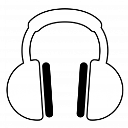 28+ Collection of Computer Headphone Clipart Black And White | High ...