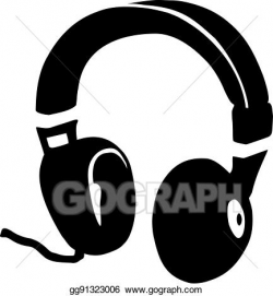 EPS Illustration - Headphones retro dj. Vector Clipart ...