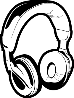 Drawing DJ Headphones Clip Art free image