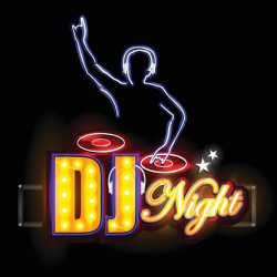Neon Light Signboard for DJ Night premium clipart ...
