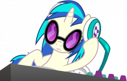DJ Pon-3 at her turntable by CloudyGlow on DeviantArt