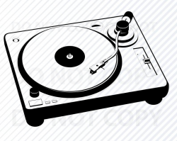 DJ Turntable SVG Files For Cricut & Silhouette - Music Clipart - Record  player Vector image SVG- Eps, Png ,Dxf - Clip Art Disc Jockey
