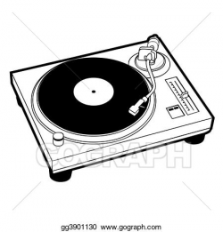Drawing - Turntable. Clipart Drawing gg3901130 - GoGraph