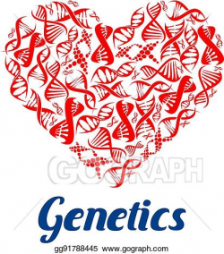 Vector Art - Heart made up of dna helix for science design ...