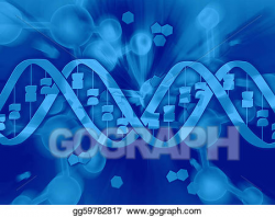 Stock Illustration - Horizontal dna structure with molecules ...