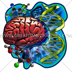 DNA Brain Cells | Production Ready Artwork for T-Shirt Printing