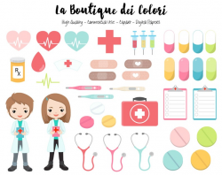 Doctor Clipart, Cute Digital Graphics PNG, Nurse, medicine, pills, rx,  health, hospital, medical Clip art, Planner Stickers Commercial Use