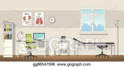 Vector Art - Illustration of a doctor office. Clipart ...