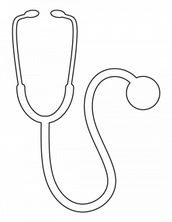 Stethoscope pattern. Use the printable outline for crafts, creating ...