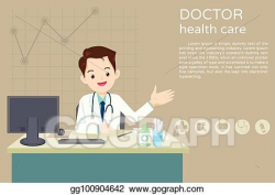 EPS Illustration - Doctor sitting at the table. Vector ...