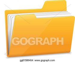 EPS Vector - Yellow file folder with documents. Stock ...