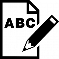 ABC Letters On Paper Sheet With A Pencil Interface Symbol Svg Png ...
