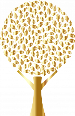 Clipart - Golden Abstract Tree No Background