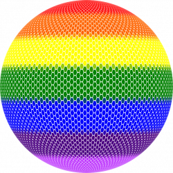 Clipart - Hexagonal Mosaic Rainbow Sphere