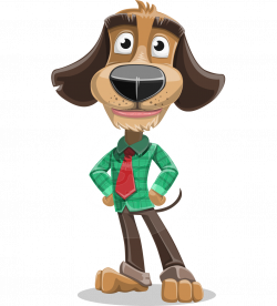 Vector Business Dog Cartoon Character - Donny the Competent Business ...