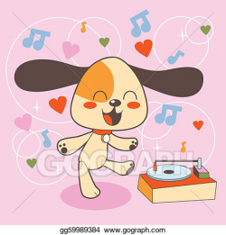 Vector Art - Dancing dog. Clipart Drawing gg59989384 - GoGraph
