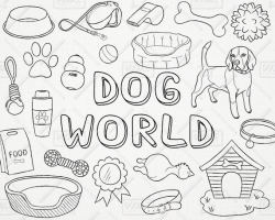 Doodle Dog Clipart Vector Pack, Puppy Clipart, Pet Clipart, Beagle Clipart,  Dog Graphics, Bowl, Bone, Ball, Dog Sticker, SVG, PNG file