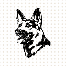German shepherd dog clipart, veterinary office art, SVG animal file for  vinyl cutter, Screen printing, silhouette, scrapbooking