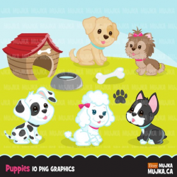 Puppy clipart. Cute dog graphics, cookie design, cutting ...