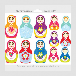 Matrioshka doll clipart - Russian nesting doll clip art ...