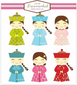 Digital clip art for all use, Chinese dolls from decorartist ...